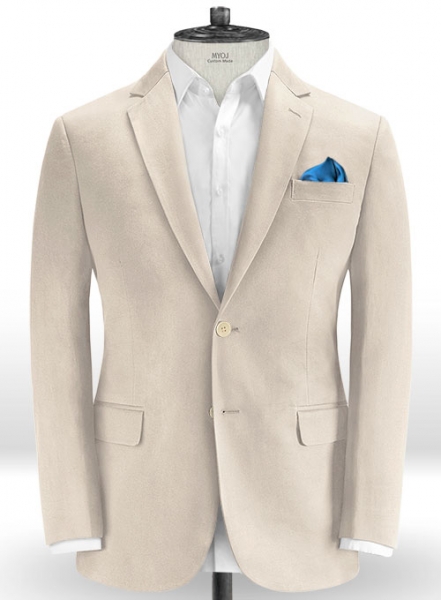 Beige Stretch Chino Suit