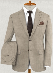 Napolean Sharkskin Light Brown Wool Suit