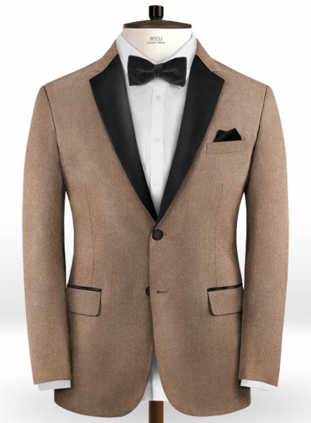 Beige Velvet Tuxedo Jacket