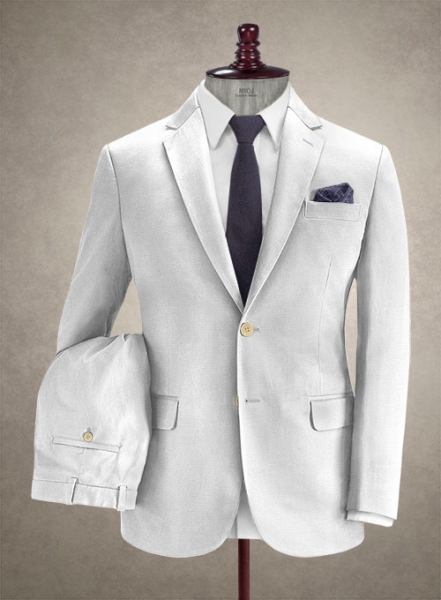 Caccioppoli Canvas White Cotton Suit