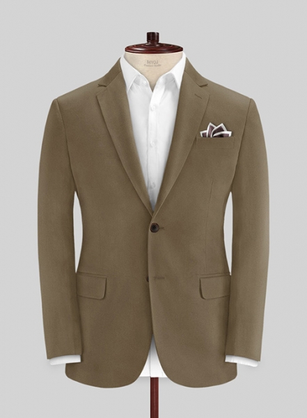 Earthy Brown Cotton Power Stretch Chino Suit