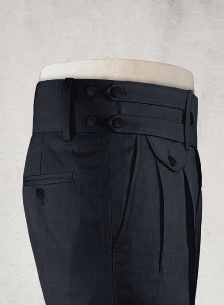 Sharkskin Blue Double Gurkha Wool Trousers