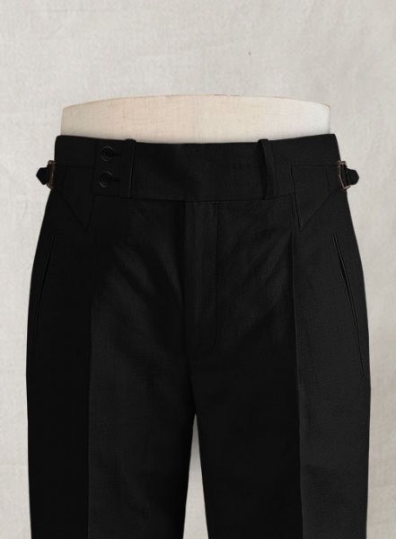 Safari Black Cotton Linen Heritage Trousers