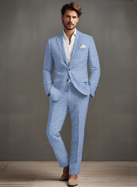 Desert Blue Linen Suit