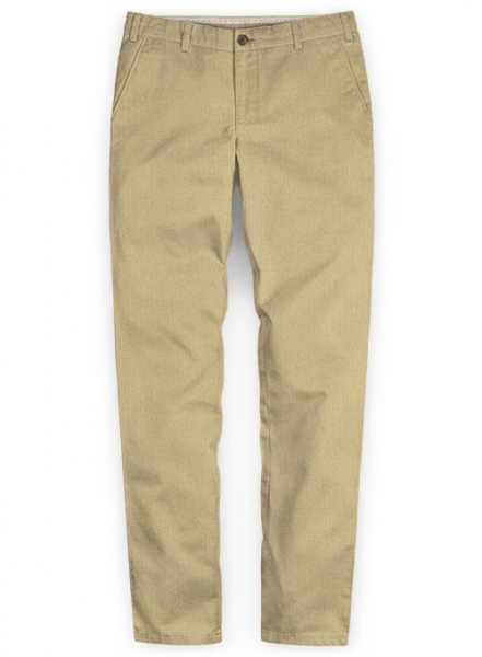 Heavy Knit Light Khaki Stretch Chino Pants