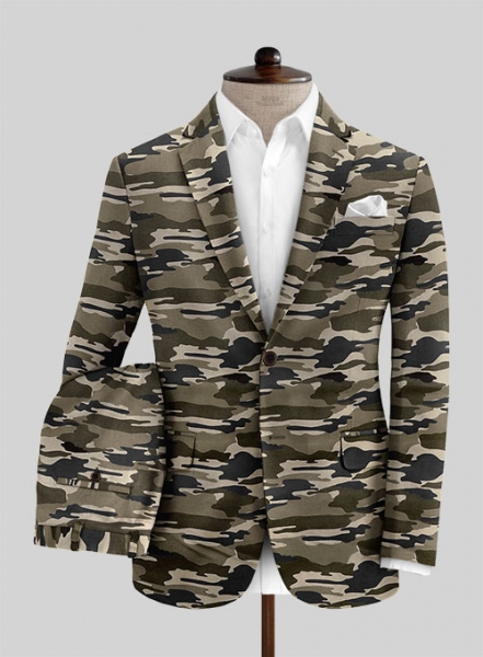 Beige Stretch Camo Suit