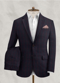 Solbiati Dark Blue Checks Seersucker Suit