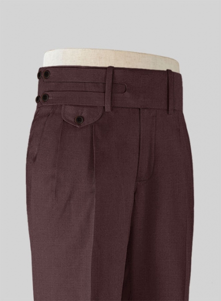 Napolean Wine Double Gurkha Wool Trousers