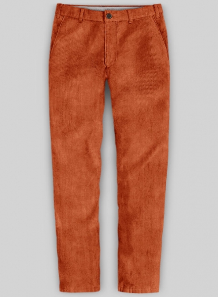 Burnt Orange Thick Corduroy Trousers - 8 Wales