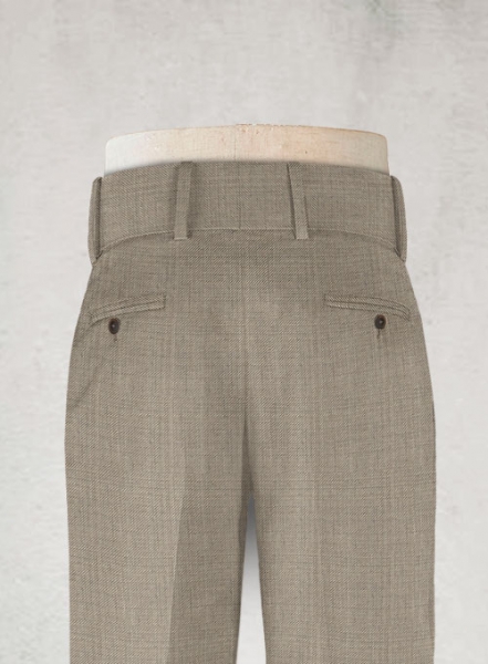 Napolean Sharkskin Light Brown Double Gurkha Wool Trousers