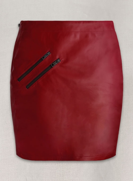 Zipper Leather Mini Skirt