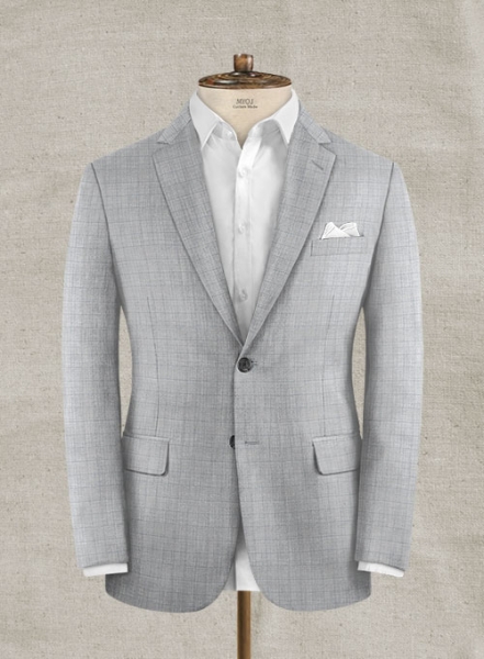 Stretch Boxy Light Gray Wool Suit