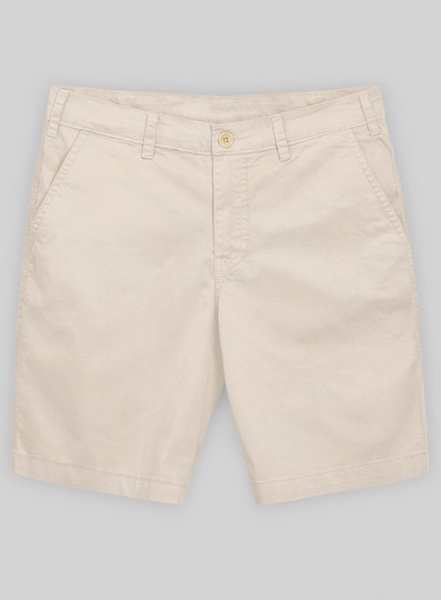 Beige Stretch Chino Shorts