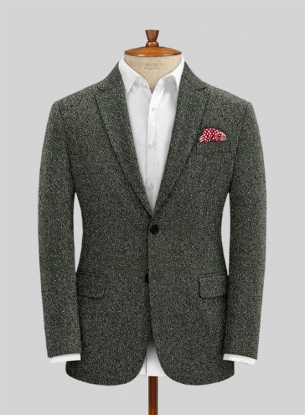 Dark Olive Flecks Donegal Tweed Suit