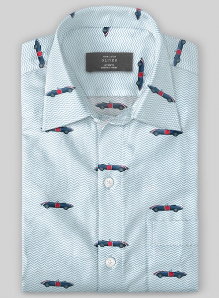 Italian Cotton Retro Car Shirt