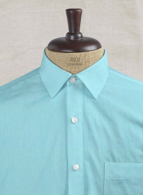 Aqua Blue Luxury Twill Shirt - Full Sleeves