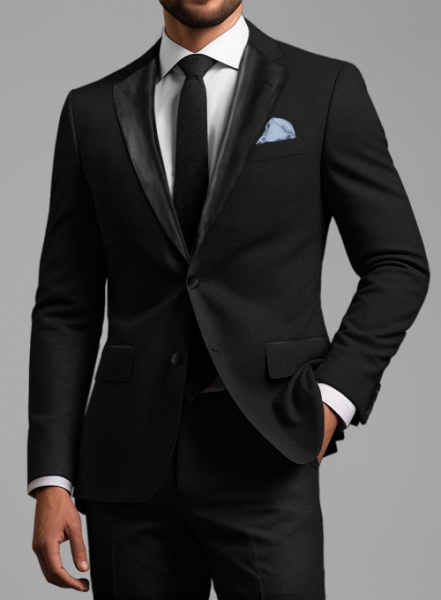 Napolean Black Wool Tuxedo Jacket