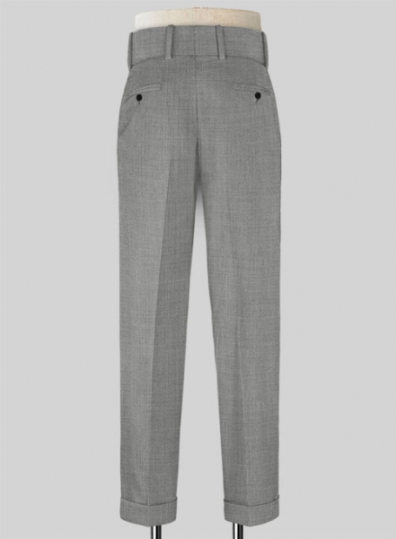 Napolean Worsted Light Gray Double Gurkha Wool Trousers