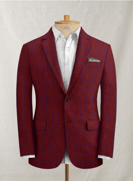 Solbiati Wine Checks Seersucker Jacket