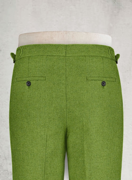 Melange Parrot Green Highland Tweed Trousers