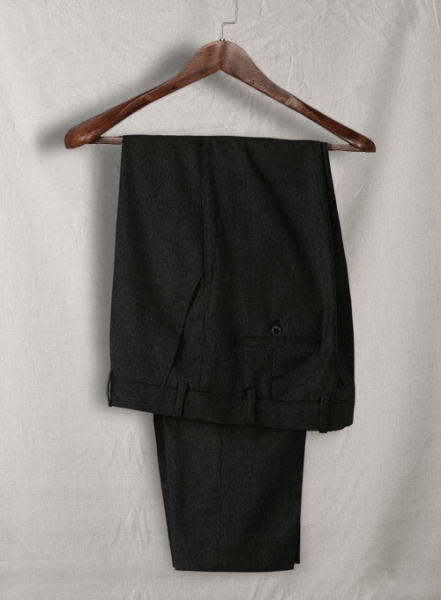 Black Flannel Wool Suit