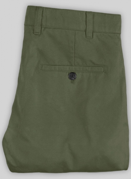 Stretch Summer Olive Green Chino Pants