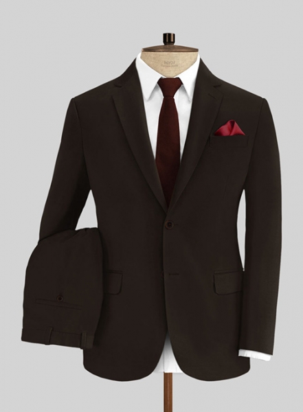 Italian Dark Brown Cotton Stretch Suit