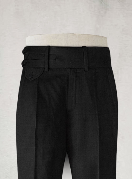 Napolean Black Double Gurkha Wool Trousers