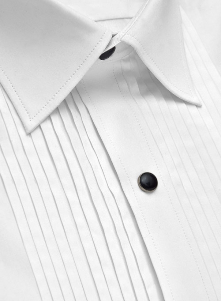 Pleated White Tuxedo Shirt