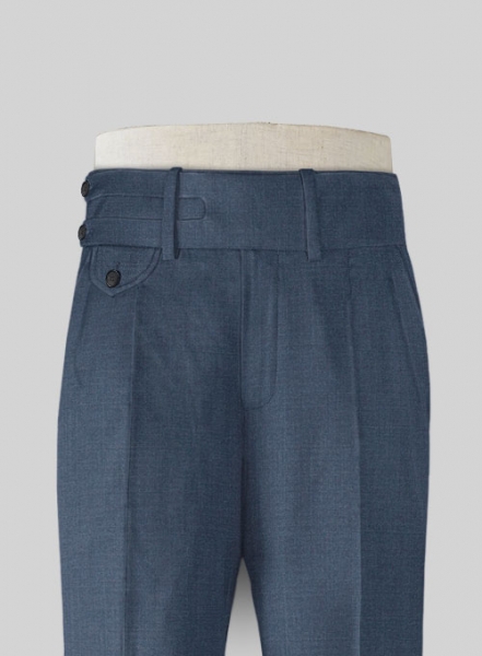 Napolean Slate Blue Double Gurkha Wool Trousers