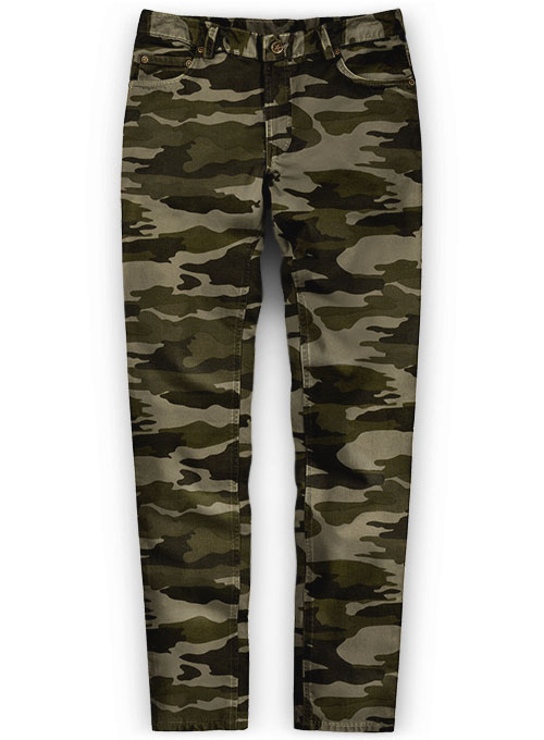 Beige Stretch Camo Jeans : Made To Measure Custom Jeans For Men & Women ...