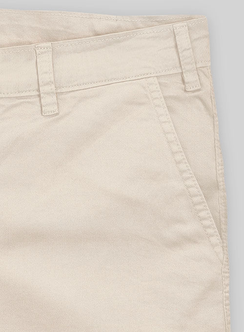 Beige Stretch Chino Shorts