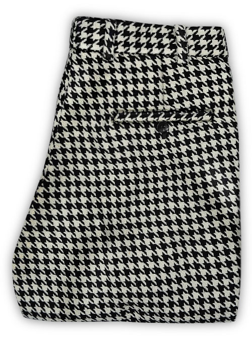 Big Houndstooth BW Tweed Pants