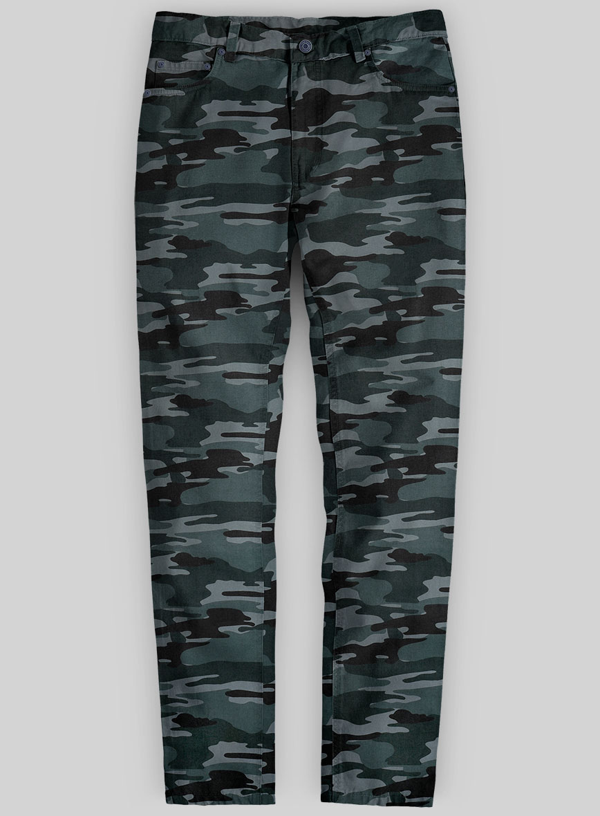 Blue Stretch Camo Jeans