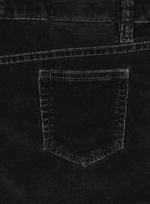 Slate Black Corduroy Stretch Jeans - Denim-X