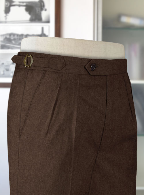 Brown Highland Flannel Wool Trousers