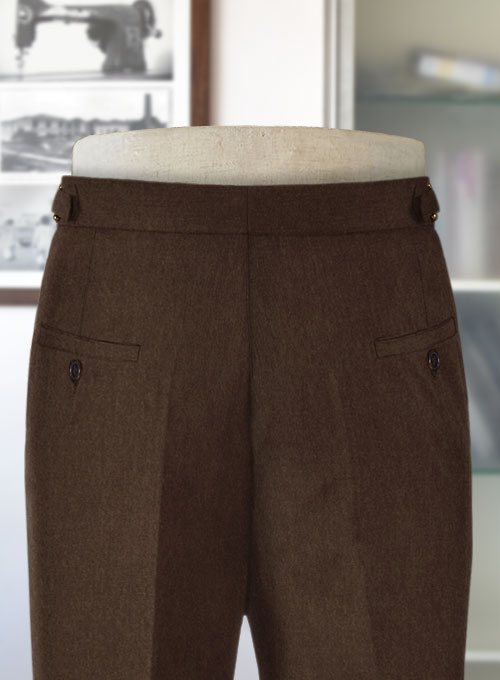 Brown Highland Flannel Wool Trousers