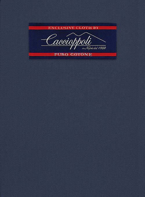 Caccioppoli Cotton Gabardine Marine Blue Pants