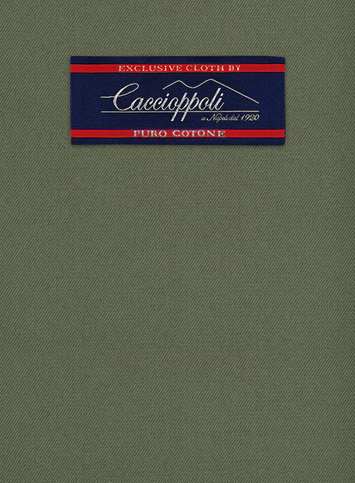 Caccioppoli Cotton Gabardine Myrtle Green Pants