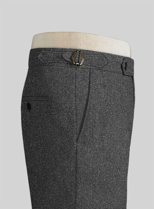 Charcoal Flecks Donegal Highland Tweed Trousers