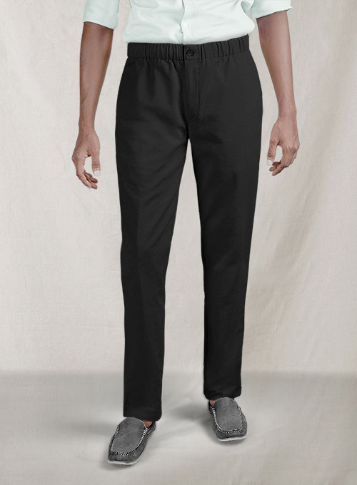 Easy Pants Black Cotton Canvas