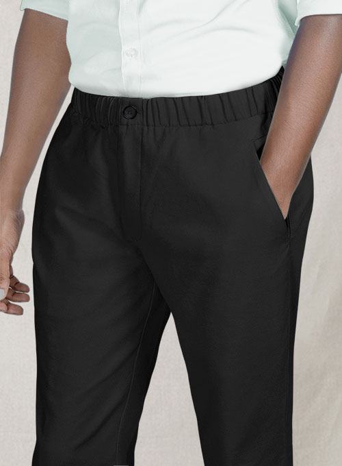 Easy Pants Black Cotton Canvas