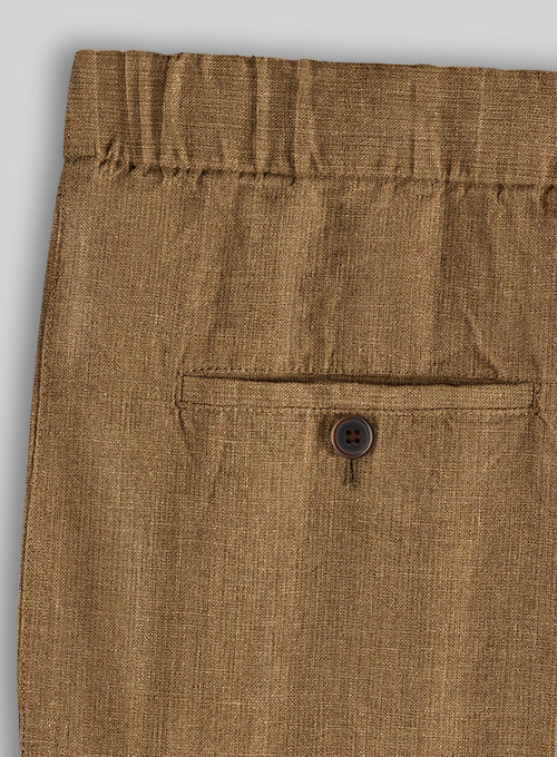 Easy Pants Sepia Brown Linen