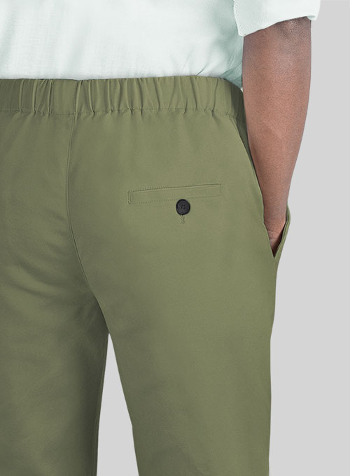 Easy Pants Green Cotton Canvas