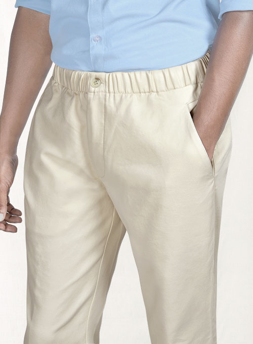 Easy Pants Light Beige Cotton Canvas