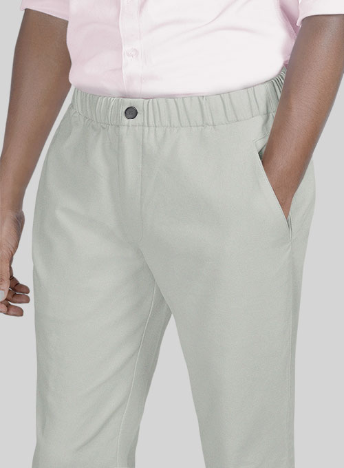 Easy Pants Light Gray Cotton Canvas