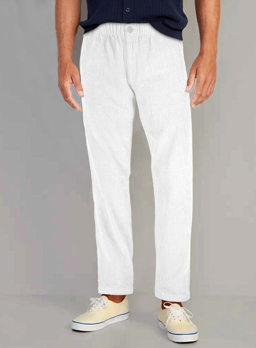 Easy Pants White Corduroy