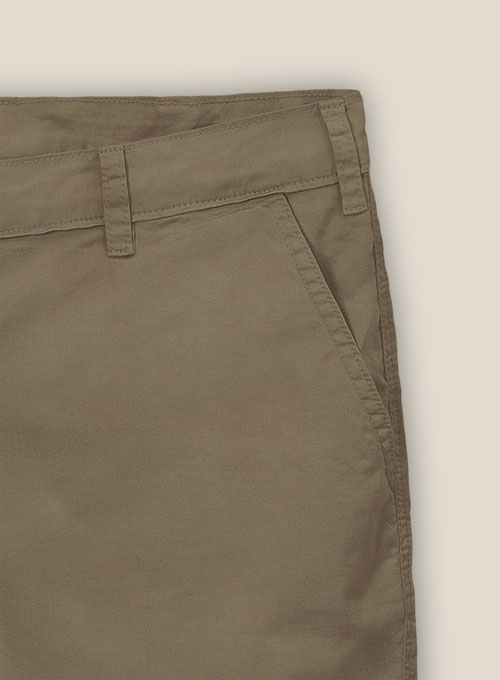 Earthy Brown Cotton Power Stretch Chino Shorts