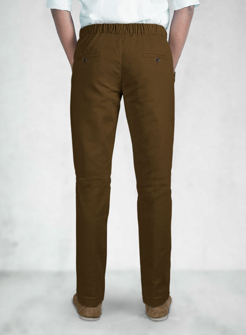 Easy Pants Brown Cotton Canvas