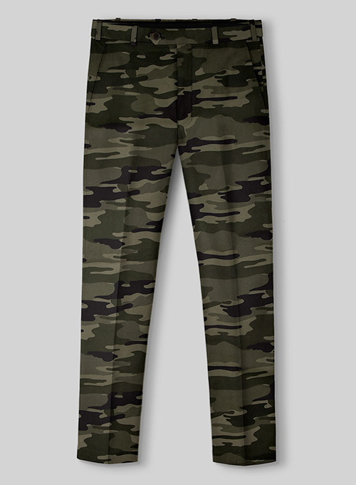 Green Stretch Camo Pants